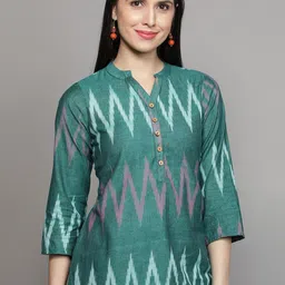 Cot'N Soft Ikat Woven Design Pure Cotton A Line Kurti-picture-16