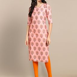 KALINI Women Pink Ethnic Motifs Printed Crepe Kurta-picture-39