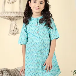 Sangria Girls Floral Printed Pure Cotton Straight Kurtis-picture-13