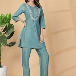 Nayam By Lakshita Floral Yoke Design Regular Sequinned Kurta with Sharara image 2