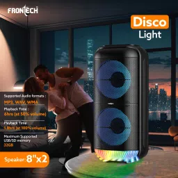 Frontech TWS Wireless Bluetooth 5.0 Trolley Speaker with System |RGB | USB 22 W Bluetooth Party Speaker image 3