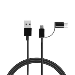Mi Type A to Type C, Micro USB 3.3 Feet (1M) 2-in-1 Cable (Reinforced Stress Relief Points, Black)-20