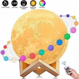 Connectwide Robotics 3D Moon Lamp India/Moon Shaped Lamp/Led Moon Lamp/Lunar Moonlight Lamp - 16 Colors Table Lamp image 5