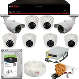 CP PLUS 8 Channel 1.3 Megapixel CCTV Combo Set (8Ch Full HD DVR With CP Plus 1.3 MP HD 6 Dome 2 Bullet Camera, Seagate 2TB Hard Drive, CP Plus 90 Meter Cable & 12V Power Supply And (UPVsales®) Pin Set) Security Camera-image-40