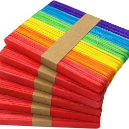 50 Pcs Color Popsicle Sticks for Crafts, Rainbow Ice Cream Sticks, DIY for Kids-31