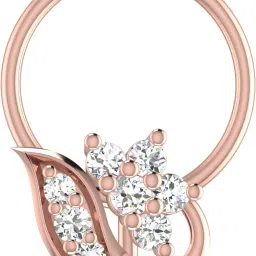 avsar Swastika 14kt Cubic Zirconia Rose Gold Nose Wire-image-23