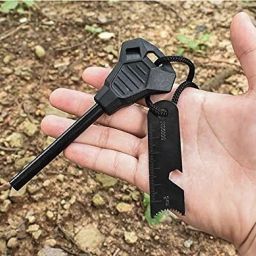 Camping Emergency Fire Flint Scraper Stone Fire Flintstone Magnesium Black Magnesium Fire Starter Striker Included-image-14