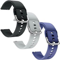 MOBISINGH 19MM Silver Buckle Smart Watch Belt for BOAT STORM & NOISE COLORFIT PRO 2/ PULSE Smart Watch Strap-image-51