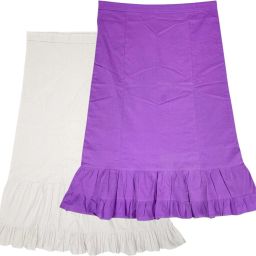 Belizzi Paridhan White & Deep Lavender Combo Pure Cotton Petticoat-image-89