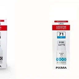 CAN PIXMA CANON G 3770 MEGA TANK ALL IN ONE WIFI INK TANK COLOR PRINTER INK GI71 Cyan & Black Ink Bottle-image-15