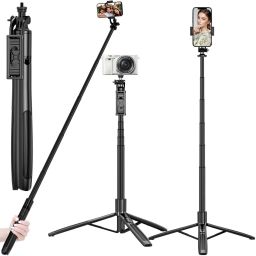 Sharp beak Selfie Stick Tripod Bluetooth Remote - 62inch Extendable Tall Cell Phone Tripod Stand Bluetooth Selfie Stick-5