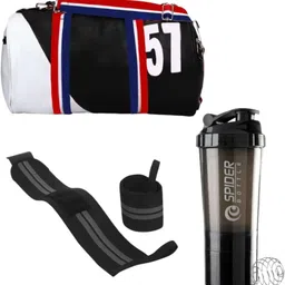 true indian Gym Combo Of Protein Shaker Bottle With Wrist Support Band & Gym Bag Fitness Accessory Kit Kit-picture-8