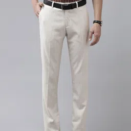 Arrow Men Light Khaki Structured Smart Tailored Formal Trousers-picture-7