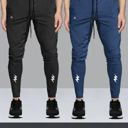 Pack of 2 Men Self Design Multicolor Track Pants-image-86
