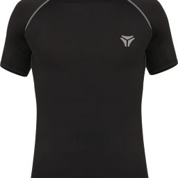 Men Solid Round Neck Nylon Black T-Shirt-image-90