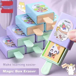 Sanrioed Kuromi Cartoon Magic Box, Cute Ice Cream Shape Magic Drawer Erasers Non-Toxic Eraser-26