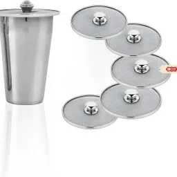 Kitchen Expert Stainless Steel Small Net Lid (Set of 6) 3.5 inch Lid Set-3