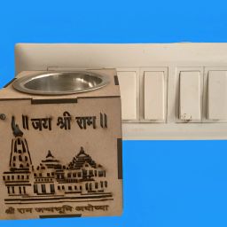 Ram Mandir Night Lamp /Aroma /kapoor dani /incense holder electric wooden brown Wall Lights Lamp Shade-35