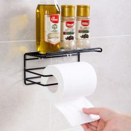 Wall Mounted Multipurpose Kitchen Rack with Towel Holder Attach to Toilet Safety Frames for Toilet-image-66