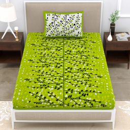 144 TC Cotton Single Jaipuri Prints Flat Bedsheet-15