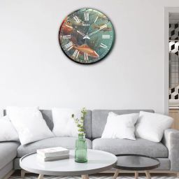 olive tree Fish 12 Inches Classic Wooden Clock-picture-39