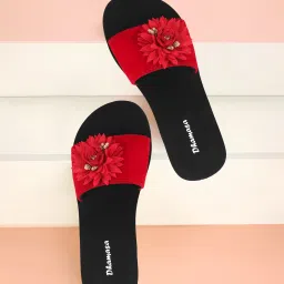 Dhamasa Fashion ladies slipper with beautyful and stylish flower Women Slides-image-16