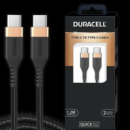 DURACELL Type C to Type C 3.93 Feet (1.2M) Cable (Sync & Charge, Black)-16