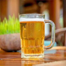 jigshtial Glass Beer Mug Glass Crystal Clear 400ml ( pack of 1 ) Glass Beer Mug image 3