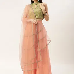 Ethnovog Embellished Sequinned Ready to Wear Lehenga & Blouse With Dupatta image 5