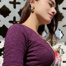 Bindigasm's Advi Woven Design Stretchable Jacquard Saree Blouse-image-80