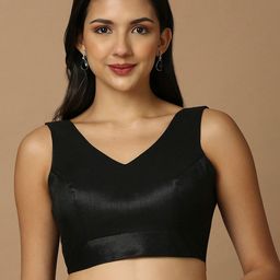 SALWAR STUDIO V-Neck Silk Saree Blouse-image-9