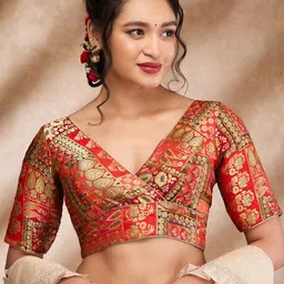 SALWAR STUDIO Woven Design Padded Saree Blouse-picture-46