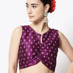 studio rasa Block Printed Saree Blouse-3