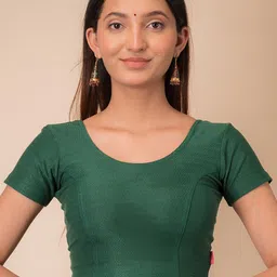 Bindigasm's Advi Self Design Cotton Stretchable Saree Blouse-picture-18