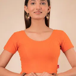 Bindigasm's Advi Self Design Cotton Stretchable Saree Blouse-image-54