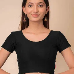 Bindigasm's Advi Self Design Cotton Stretchable Saree Blouse-image-10