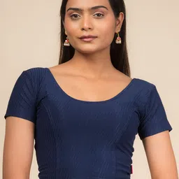 Bindigasm's Advi Self Design Texture Cotton Saree Blouse-picture-20