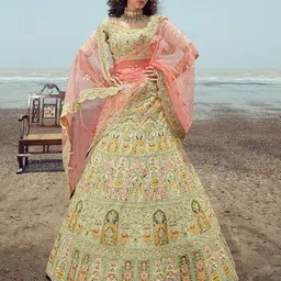 ODETTE Embroidered Semi-Stitched Lehenga & Unstitched Blouse With Dupatta-picture-56