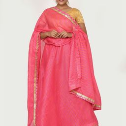 Kesarya Embellished Cotton Ready to Wear Lehenga & Unstitched Blouse With Dupatta-picture-49