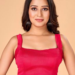 flaher Square Neck Silk Saree Blouse-image-77