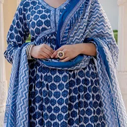 KALINI Ethnic Motifs Printed Regular Kurta With Trousers & Dupatta image 2