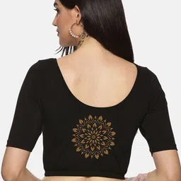 NOT YET by us Floral Printed Stretchable Saree Blouse-image-28