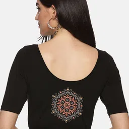 NOT YET by us Printed Stretchable Saree Blouse-picture-56