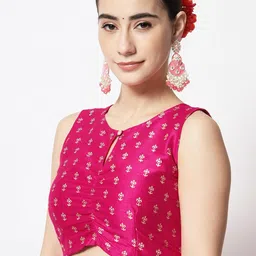 studio rasa Block Printed Saree Blouse image 2