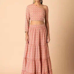 INDYA Foil Printed Ready to Wear Lehenga & Blouse-picture-19