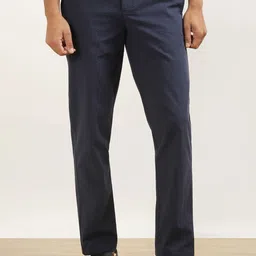 Andamen Men Classic Mid-Rise Cotton Trousers-image-8