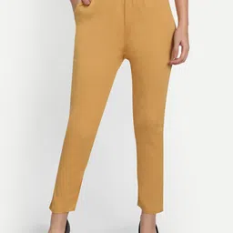 BCZ Style Women Yellow Stretchable Cigarette Trouser-image-83