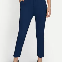 BCZ Style Women Navy Blue Solid Stretchable Trouser-image-84