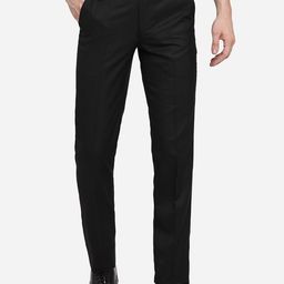 Greenfibre Men Black Slim Fit Formal Trousers-image-89
