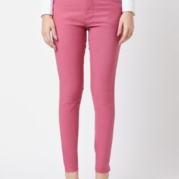 Smarty Pants Women Pink Sharp Skinny Fit Easy Wash Trousers-picture-55